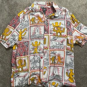 XXL Men's H&M Button-Down Keith Haring Artist Shirt
